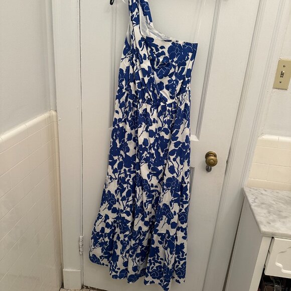 Tuckernuck Hyacinth House Blue Floral One Shoulder Sybil Maxi Dress - Picture 5 of 7